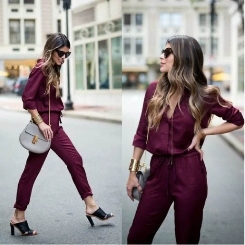 | ann taylor loft •chic burgundy utility jumpsuit • size xs |